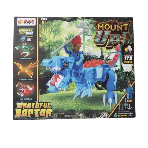 Mount Up Wrathful Raptor 178 Pcs Block Tech W Rider + Weapons Compatible NEW!‎ - Picture 1 of 3